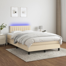 vidaXL krémszínű szövet rugós és LED-es ágy matraccal 120 x 200 cm ágy és ágykellék