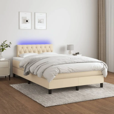 vidaXL krémszínű szövet rugós és LED-es ágy matraccal 120 x 200 cm ágy és ágykellék