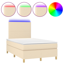 vidaXL krémszínű szövet rugós és LED-es ágy matraccal 120x190cm ágy és ágykellék