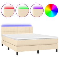 vidaXL krémszínű szövet rugós és LED-es ágy matraccal 140x200 cm (3133162) ágy és ágykellék