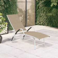 vidaXL krémszínű textilén és alumínium napozóágy kerti bútor