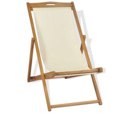 vidaXL krémszínű tíkfa napozószék 56 x 105 96 cm kerti bútor