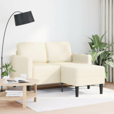 vidaXL krémszínű vászon 2 üléses kanapé L-alakú kanapéval 125 cm bútor
