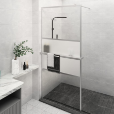 vidaXL króm ESG üveg és alumínium zuhanyfal polccal 80x195 cm kád, zuhanykabin