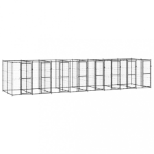vidaXL Kültéri acél kutyakennel 19,36 m² szállítóbox, fekhely kutyáknak