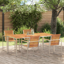 vidaXL kültéri étkezőasztal 180x90x75 cm tömör akácfából kerti bútor