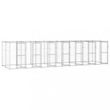 vidaXL Kültéri horganyozott acél kutyakennel 16,94 m² (3082287) szállítóbox, fekhely kutyáknak