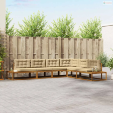 vidaXL Kültéri kanapé szett Természetes és bézs kerti bútor