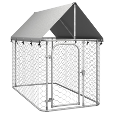 vidaXL kültéri kutyakennel tetővel 200 x 100 x 150 cm szállítóbox, fekhely kutyáknak