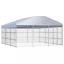 vidaXL Kültéri kutyakennel tetővel 450 x 450 x 200 cm szállítóbox, fekhely kutyáknak