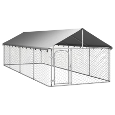 vidaXL kültéri kutyakennel tetővel 600 x 200 x 150 cm szállítóbox, fekhely kutyáknak