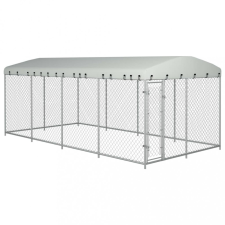 vidaXL kültéri kutyakennel tetővel 8 x 4 x 2,3 m szállítóbox, fekhely kutyáknak