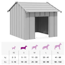 vidaXL Kutyaház tetővel 85x107x81 cm horganyzott acél szállítóbox, fekhely kutyáknak