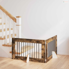 vidaXL Kutyakerítés állványokkal 2 pcs Füstös Tölgy 100 x 60 cm kutyafelszerelés