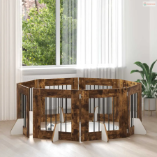 vidaXL Kutyakerítés állványokkal 8 pcs Füstös Tölgy 60 x 60 cm kutyafelszerelés