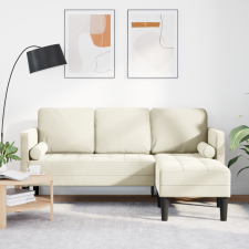 vidaXL L-alakú Kanapé Krém 173x131x67 cm Bársony bútor