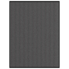 vidaXL lábtörlő csíkos fekete és szürke 90x120 cm lakástextília