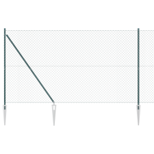 vidaXL Lánc Háló Kerítés 13 Cövek Rövid 1.6x25 m Galvanizált Acél (3351173) építőanyag