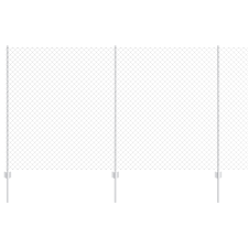 vidaXL lánc link kerítés 20 U oszloppal ezüst 1.4x10 m acél (3336290) építőanyag