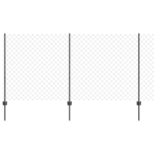 vidaXL Lánc Link Kerítés 20 U Oszloppal Szürke 1.2x10 m Acél (3336269) építőanyag