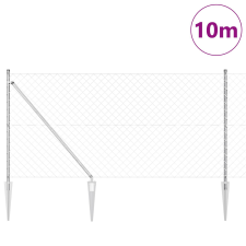 vidaXL Lánc Link Kerítés 7 Hegyes Poszttal 1.4x10 m Horganyzott Acél építőanyag