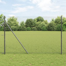 vidaXL Lánc link kerítés Szürke 1,6x25 m Acél építőanyag