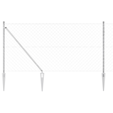 vidaXL Lánckerítés 7 cölöppel 1.2x10 m Horganyzott acél (3351214) építőanyag