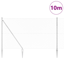 vidaXL Lánckerítés 7 cölöppel 1.6x10 m Horganyzott acél építőanyag
