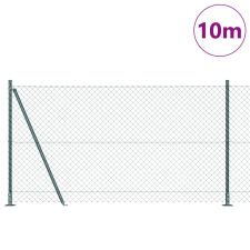 vidaXL Lánckerítés 7 flangás oszloppal 1,2x10 m Horganyzott acél építőanyag