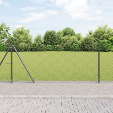 vidaXL Lánckerítés 7 furatolt oszloppal 0.8x10 m Horganyzott acél építőanyag