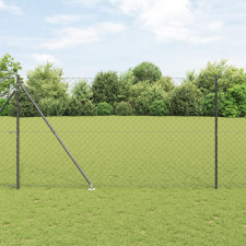 vidaXL Lánckerítés 7 Hegyes Oszloppal 1,5x10 m Galvanizált Acél építőanyag