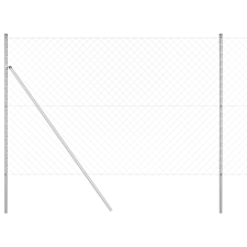 vidaXL lánckerítés 7 oszloppal 1.5x10 m horganyzott acélból (3351136) építőanyag
