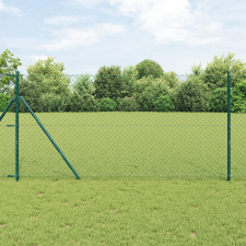 vidaXL Lánckerítés Zöld 1,2x25 m Acél építőanyag
