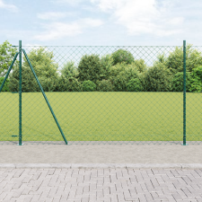 vidaXL Láncos kerítés 13 Flanged Posttal 1.4x25 m Galvanizált acél építőanyag