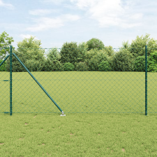 vidaXL Láncos Kerítés 13 Spike Poszttal 1x25 m Galvanizált Acél építőanyag