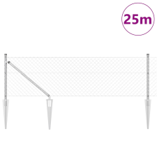 vidaXL Láncos Kerítés 13 Szegekkel 0.8x25 m Galvanizált Acél építőanyag