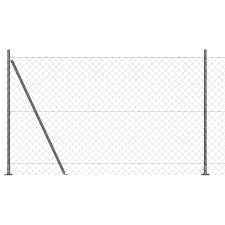 vidaXL Láncos kerítés 7 Flanged pólussal 1,5x10 m Horganyzott Acél (3351268) építőanyag