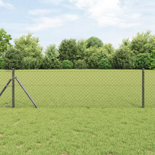 vidaXL láncos kerítés szürke 0.8x10 m acél építőanyag