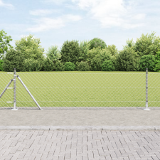 vidaXL Láncszem Kerítés 13 Furatokkal 0.4 x 25 m Galvanizált Acél építőanyag