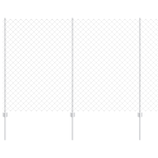 vidaXL láncszemes kerítés 20 U oszloppal Ezüst 1,5x10 m Acél (3336299) építőanyag