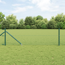 vidaXL láncvázas kerítés 7 tüske oszloppal 0.6x10 m galvanizált acél építőanyag