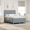 vidaXL LED Box Spring Ágy Világosszürke 140 x 200 cm szövet