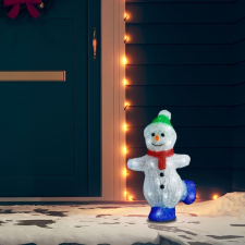 vidaXL LED-es akril karácsonyi hóemberfigura bel- és és kültérre 30 cm karácsonyi dekoráció