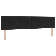 vidaXL LED Fejtámla Gombos Kárpitozott Fekete 100 cm Bársony (3338170) ágy és ágykellék