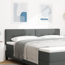 vidaXL LED Fejtámla Gombos Szövet Sötétszürke 90 cm ágy és ágykellék