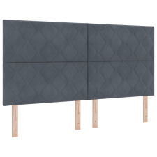 vidaXL LED Fejtámla Gyémánt Blokk Minta Sötétszürke 180 cm Velúr (3338548) ágy és ágykellék