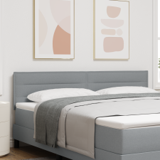 vidaXL LED Fejtámla vonal dizájn világosszürke 90 cm szövet ágy és ágykellék