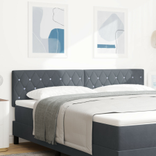 vidaXL LED Fejvég Kristály Gombos Tűzött Sötét Szürke 90 cm Velúr ágy és ágykellék