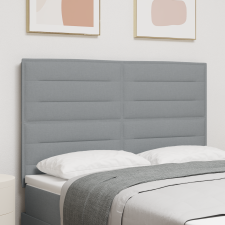 vidaXL LED Fejvég Vonalkázott Dizájn Világosszürke 72 cm Szövet ágy és ágykellék