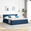 vidaXL LED tárolós ágy matraccal Kék 180 x 200 cm Szövet